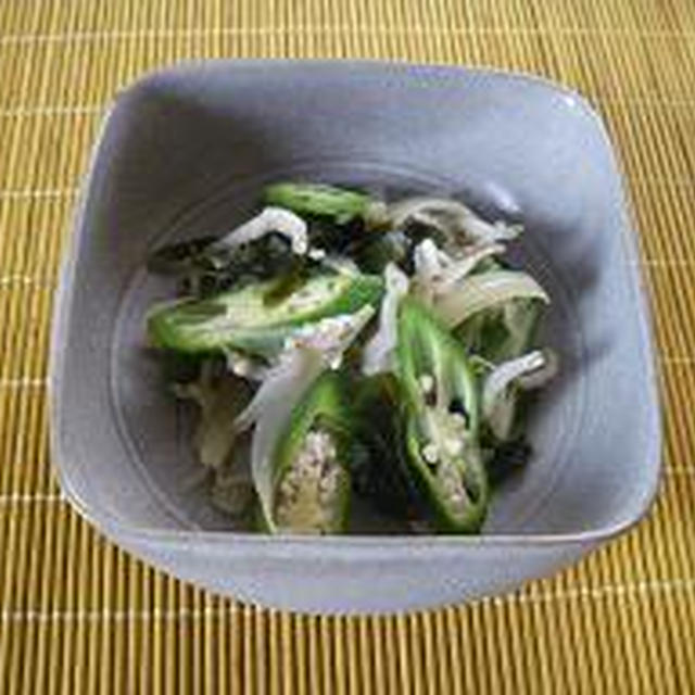 オクラとちりめんのさっぱり梅煮♪　お彼岸ですね