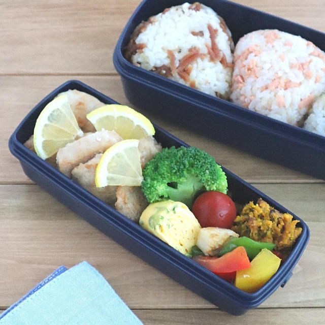 【#高校生弁当】鶏むね肉のレモンバターじょうゆ弁当♪