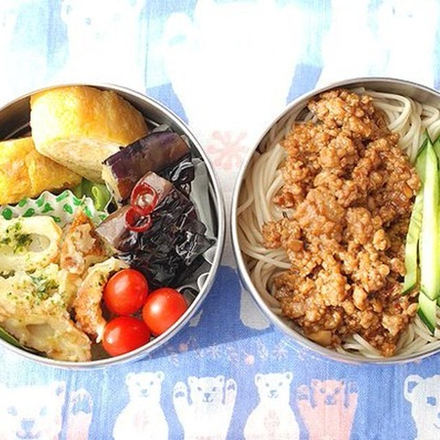 ◆万能肉味噌使いまわし♪ジャージャー麺２段弁当
