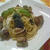カリカリチキンのジェノベーゼ.パスタ　