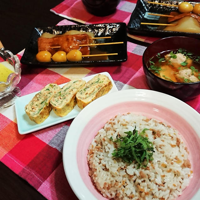 超簡単混ぜご飯　de　夕食　＆　気温の変化に順応できず・・・・。やっぱ、歳だね。