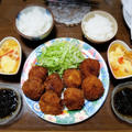 【家ごはん】 シャキホク～♪長芋の肉巻きフライ　[レシピ] バッター液 / トマトと卵の中華スープ