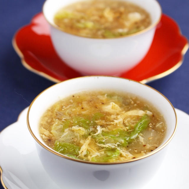 【レシピ】白菜と卵の中華スープ