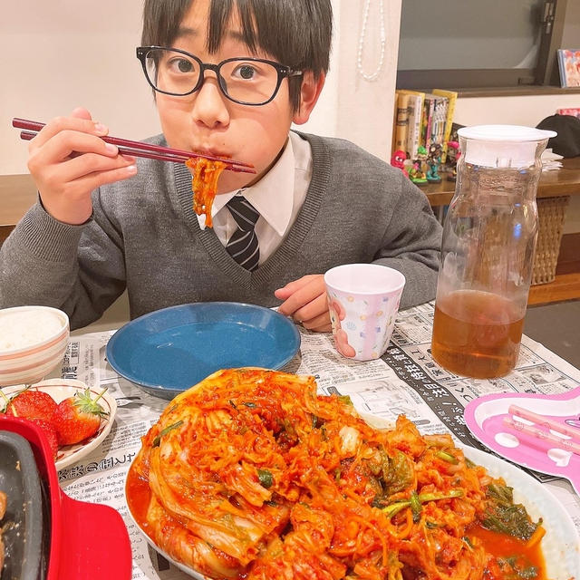晩御飯は焼肉とキムチです！！