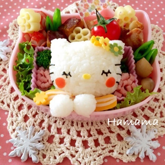 マフラーでポカポカ♪キティちゃんのお弁当