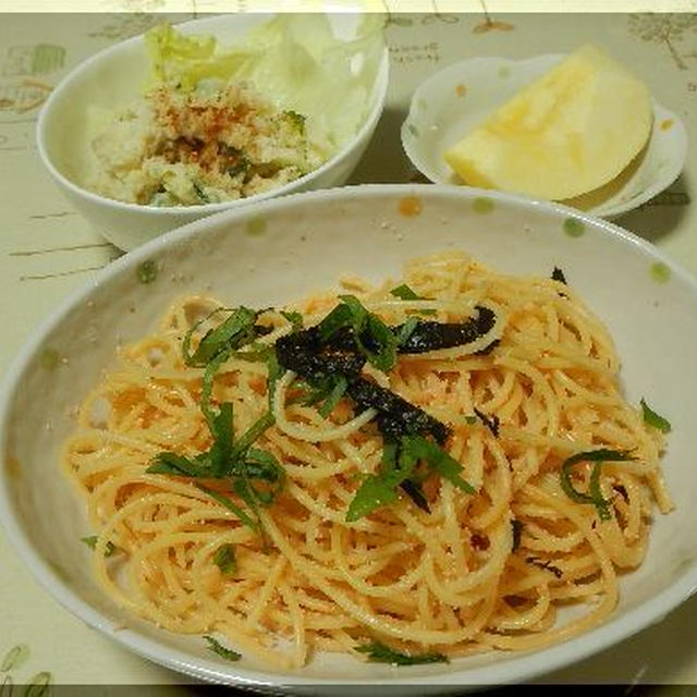 明太子パスタ＆ポテトサラダ