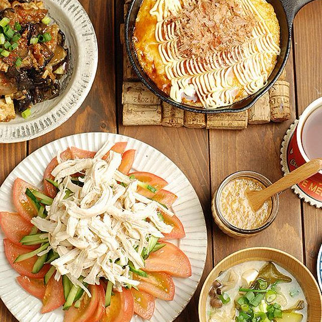 さっぱりが美味しい♡バンバンジーの夕食でした～【ズッキーニ】