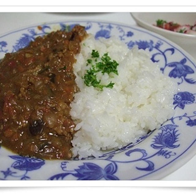 夏野菜のひき肉カレー