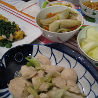 ささみと長葱の浅漬けの素炒め