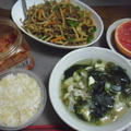 チンジャオ風野菜炒め&ミネラルたっぷりスープ