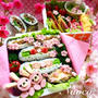 プチデコおにぎらずのお花見大箱弁当♬／誕生日にそえて。。。