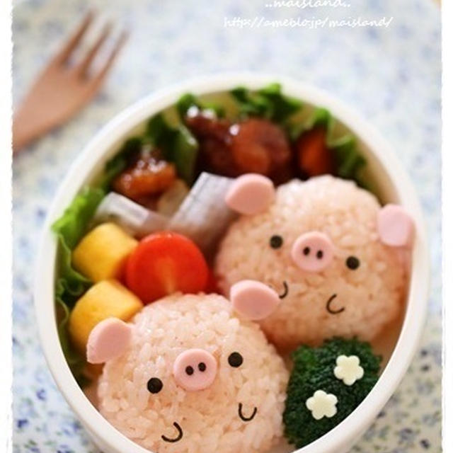 【ぶたちゃんおにぎりのお弁当】