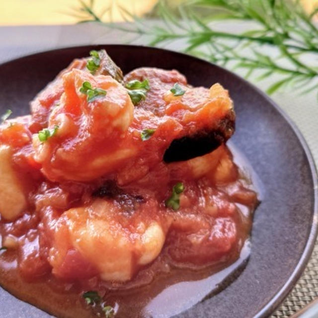 たこと茄子のトマト煮込み☆トマト缶活用
