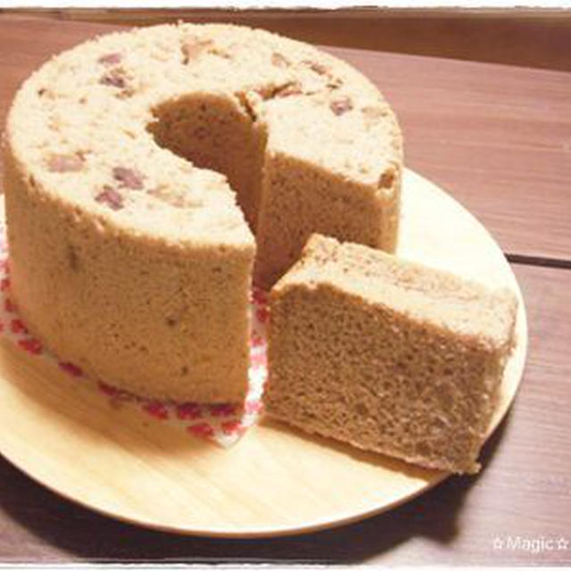 マロンシフォンケーキ 具入り By ちびこさん レシピブログ 料理ブログのレシピ満載