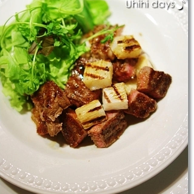 牛肉と長芋のコロコロステーキわさび醤油　雑誌掲載♪