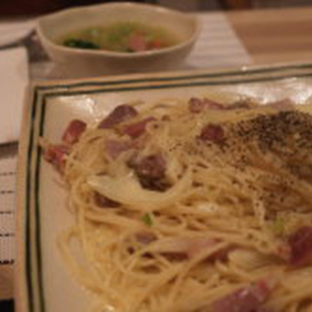 牛乳でカルボナーラ