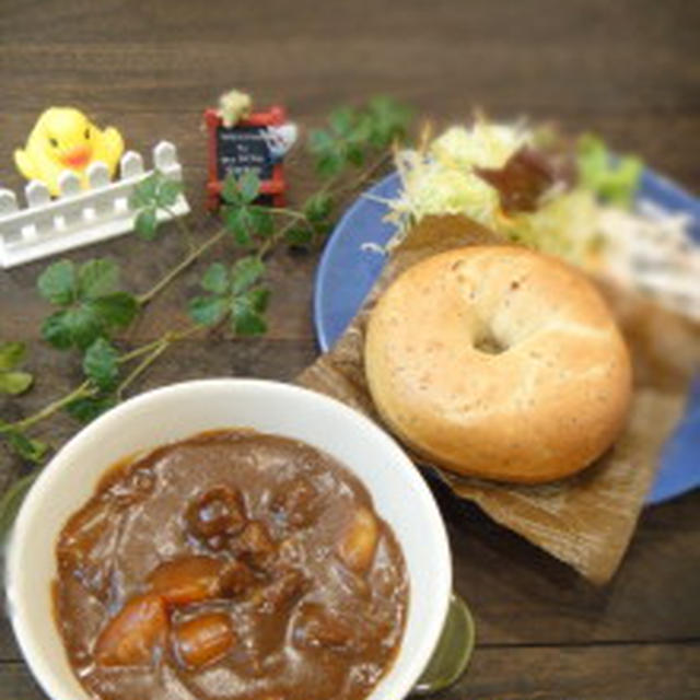 昼カフェ★ビーフシチューセット(簡略レシピ）酷道をゆく～