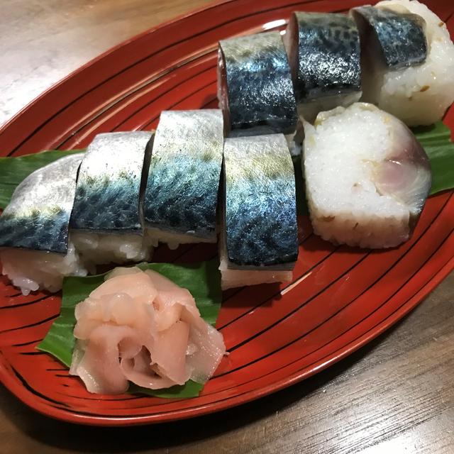 鯖寿司と穴子の天ぷら