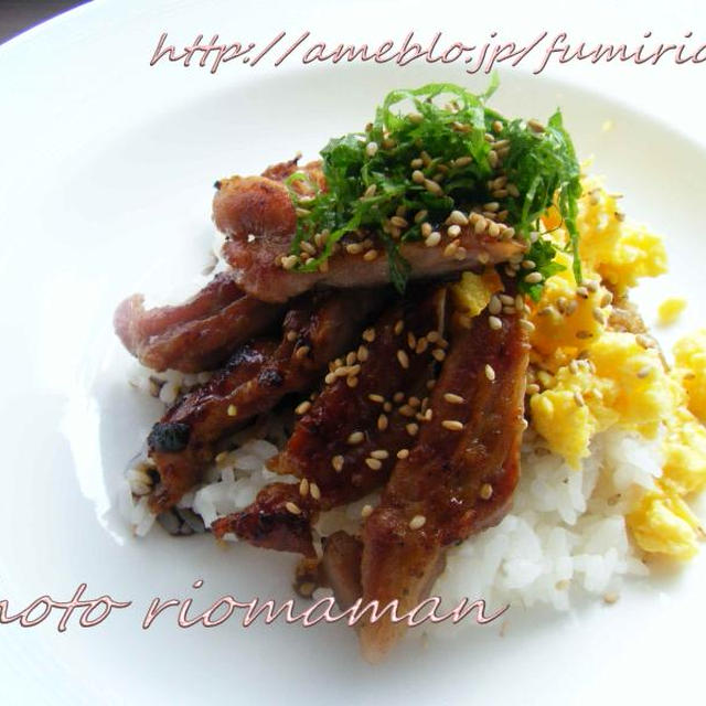 ●めんつゆバターで洋風せせり丼●