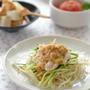 ヘルシー晩ごはん～棒棒鶏ほか。早ゆでパスタは「おつまみクルル」。