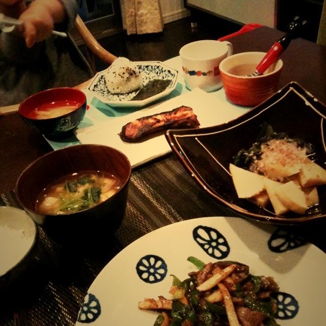 旬の筍で青椒肉絲の晩ごはん