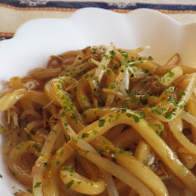 なんちゃって焼きうどん　レンジでチン♪で(^_-)-☆