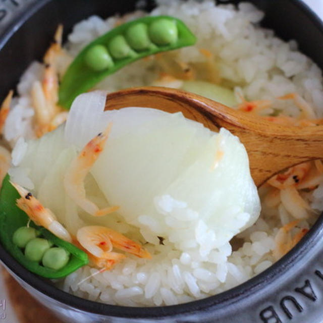 新たまねぎの丸ごと！春色炊き込みご飯｜炊き込みご飯は米粒がつぶれにくい『ヒノヒカリ』がおすすめ