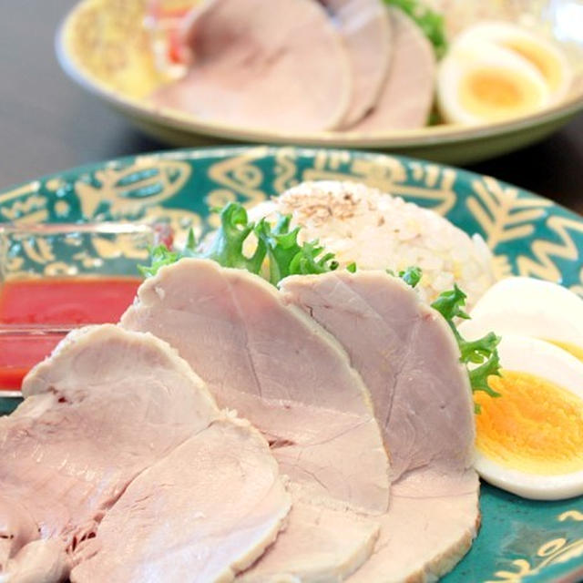 海南鶏飯風な塩チャーシュー飯。