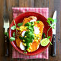 Baked Sweet Potato with Corn Saladベイクドポテトコーンサラダのせ