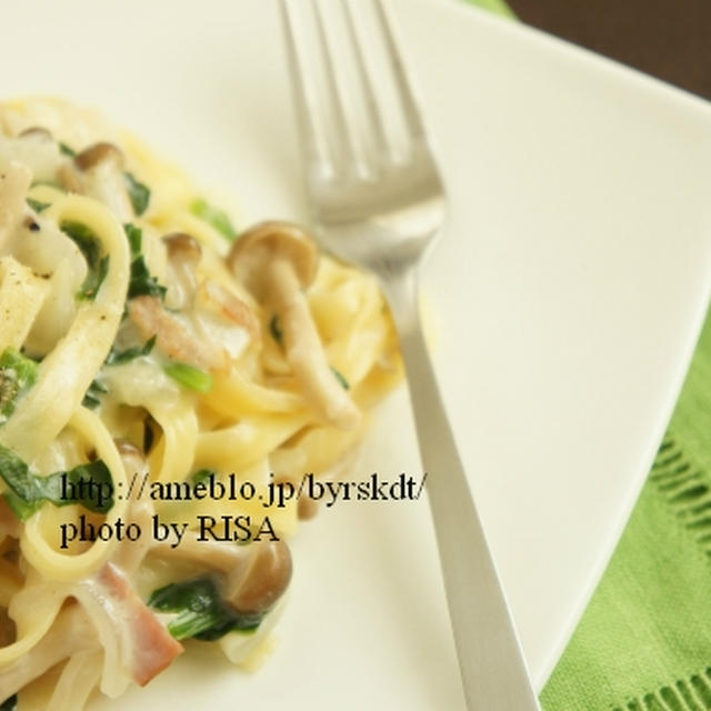 暑いのに”きのこのクリームパスタ”でランチ