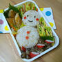 雪だるまごはんと、たらのムニエル・辛子ソースのお弁当。