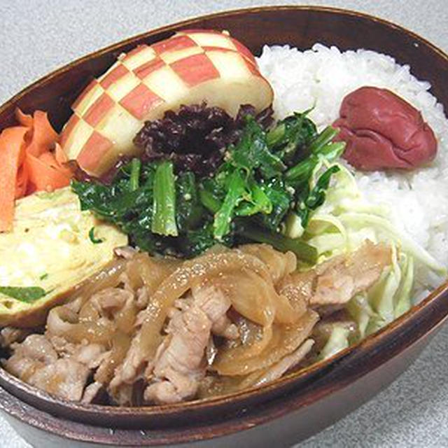 醤油をリスペクトしての豚しょうが焼き弁当