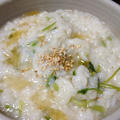 韓国風七草粥のリベンジ朝御飯とおにぎり。