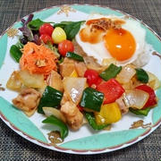 エスニックな味が食べたくてワンプレ☆チキンと野菜のエスニック炒め♪☆♪☆♪