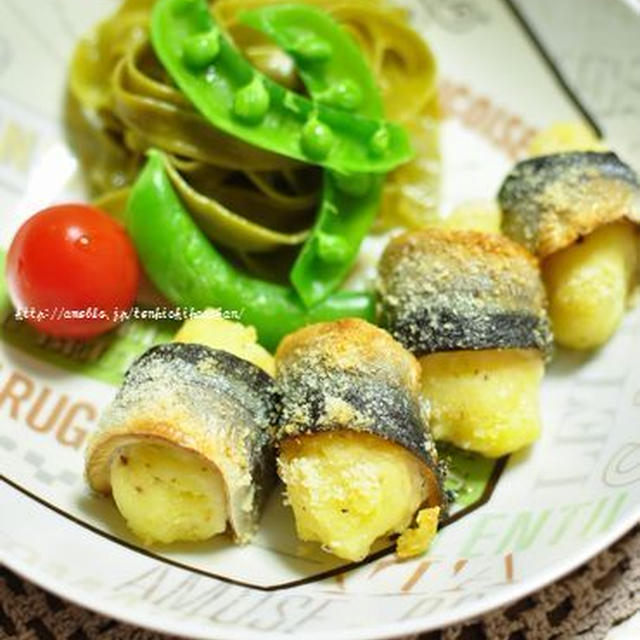 秋刀魚のぽてさら巻き（小学生はポテトが好き→×　すぅはポテトが好き→◎）