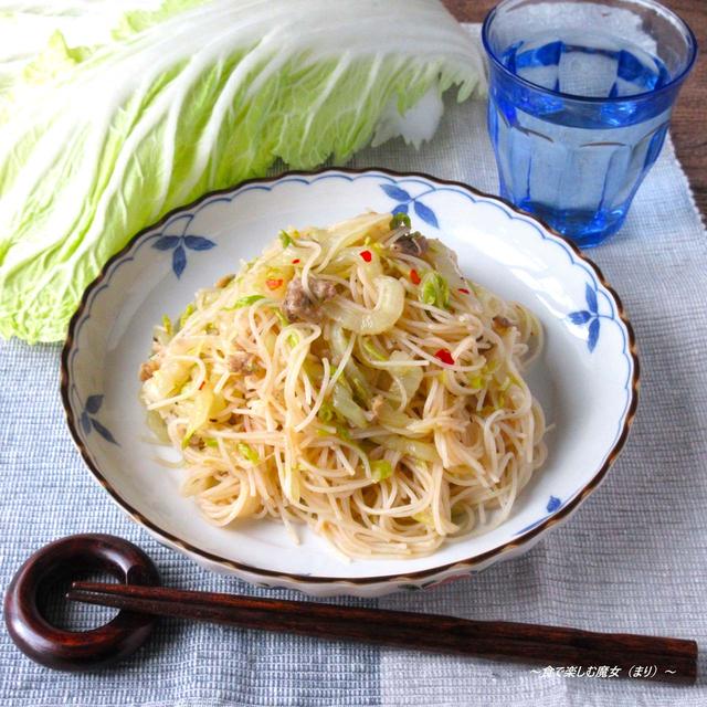 たっぷり白菜♪グルテンフリー麺10分で完成「邑美人白菜と豚肉のビーフン』#我が家のヘルシーレシピ