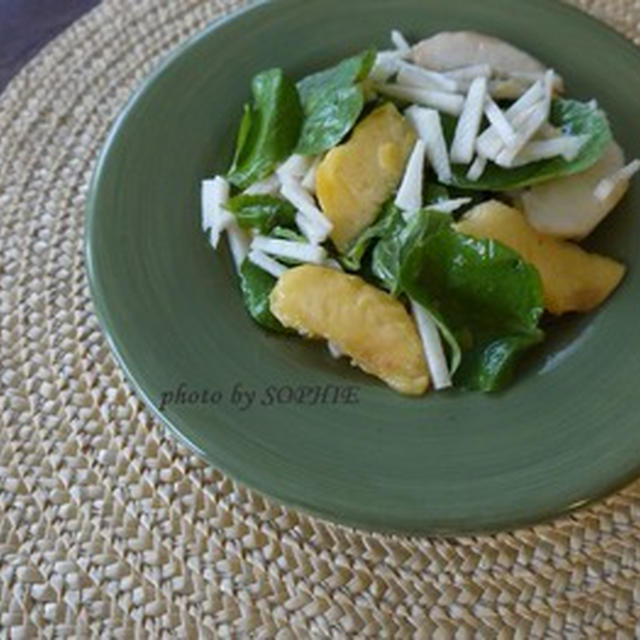 桃とヒカマのグリーンサラダのレシピ