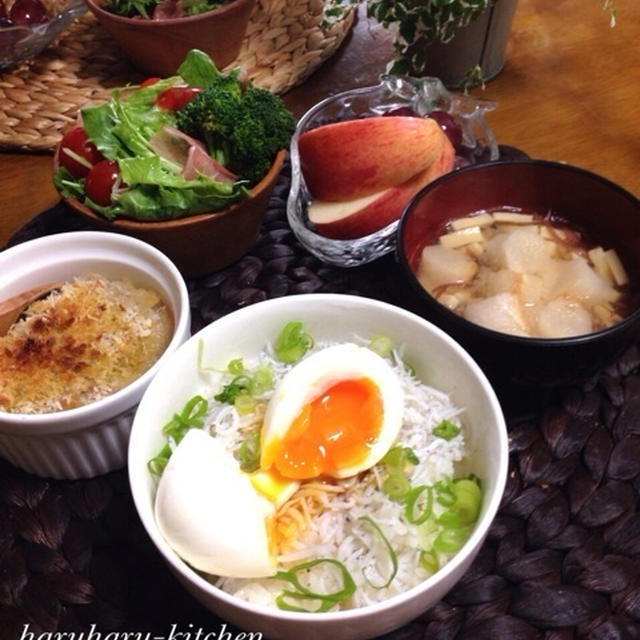 半熟たまごのしらすご飯de朝ごはん…質問のお返事