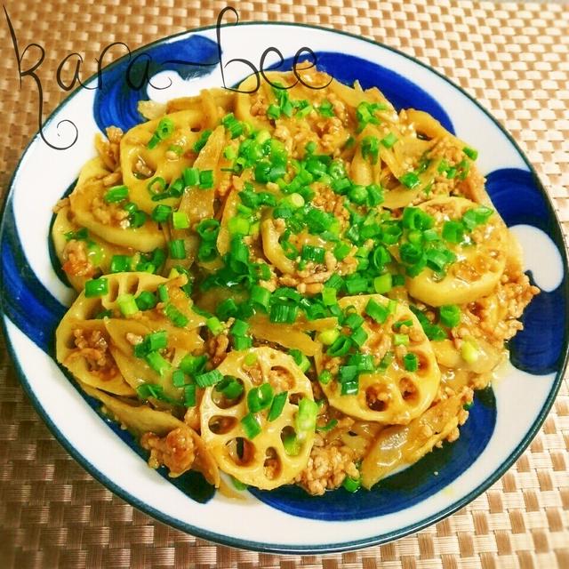 旬を食べよう♡お弁当にも◎蓮根とごぼうのカレーそぼろあんかけ