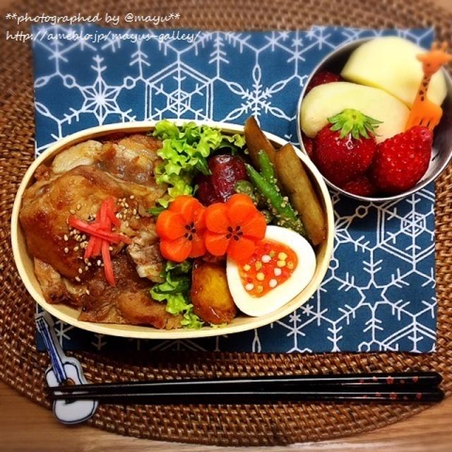 我が家の生姜焼きはちょっと甘い(^^) 元祖生姜焼き弁当。