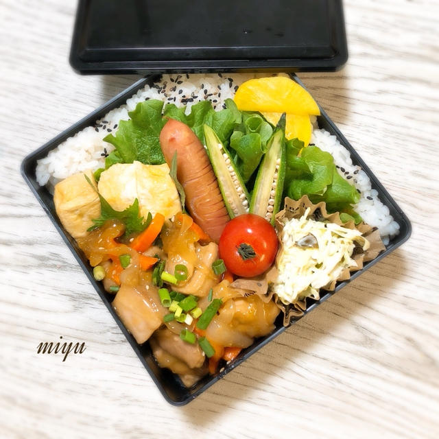 鶏肉の柚子ジャム煮のお弁当