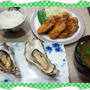 殻つき焼き牡蠣と牡蠣フライ