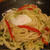 簡単！春キャベツのガリバタ焼きうどん～温玉のっけ～