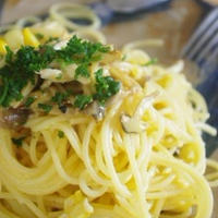 キャベツときのこのパスタ