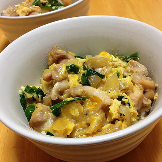 塩麹でニラ玉親子丼
