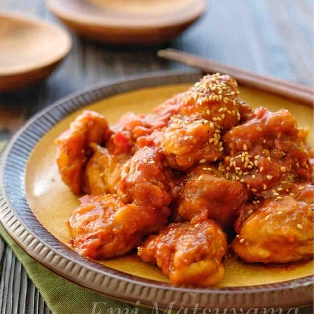 ぽん酢で簡単！＊鶏肉の生トマぽん照り煮＊﻿