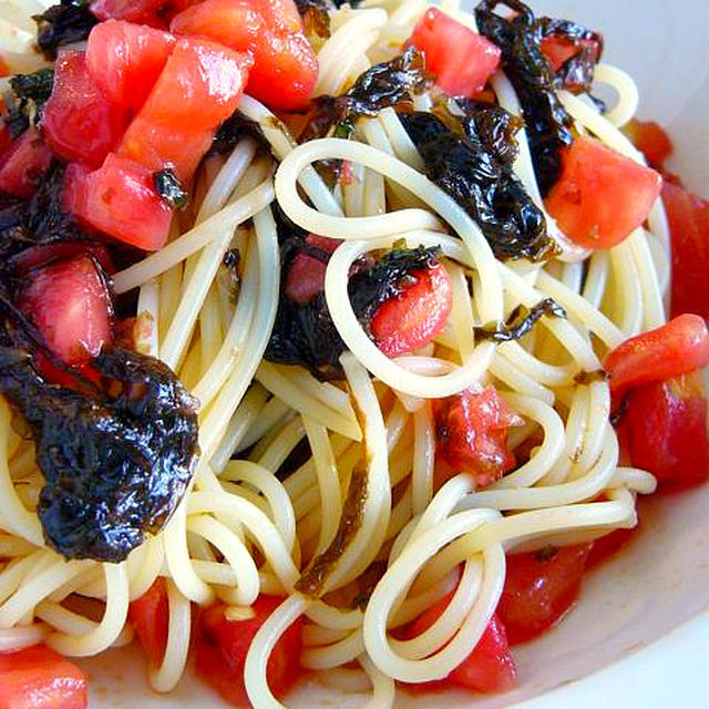 低カロ！トマトと海苔のパスタ冷製