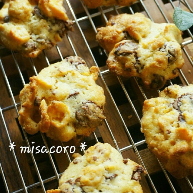 ＊バレンタインにも♪簡単すぎるコーンフレーククッキー＊