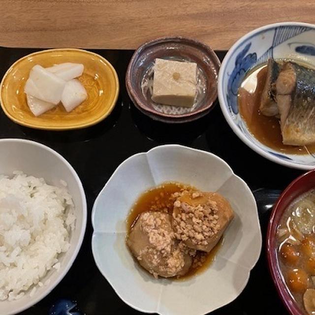 さまの味噌煮定食と我が家の猫