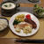 サーモンムニエル：タルタルかけ＆クラムチャウダーの晩ご飯　と　アザミの花♪